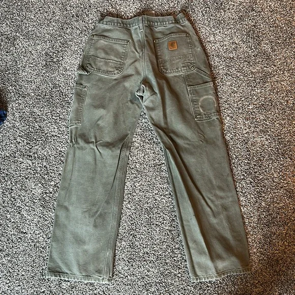 CARHARTT Men's 30x30 Green Double Front Carpenter Pants Original Dungaree Fit - Picture 4 of 6